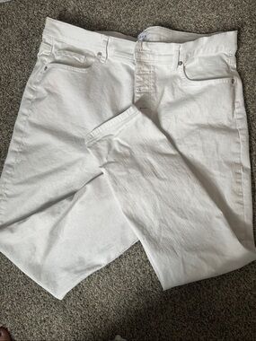 Loft White High Waist Skinny Crop Jeans